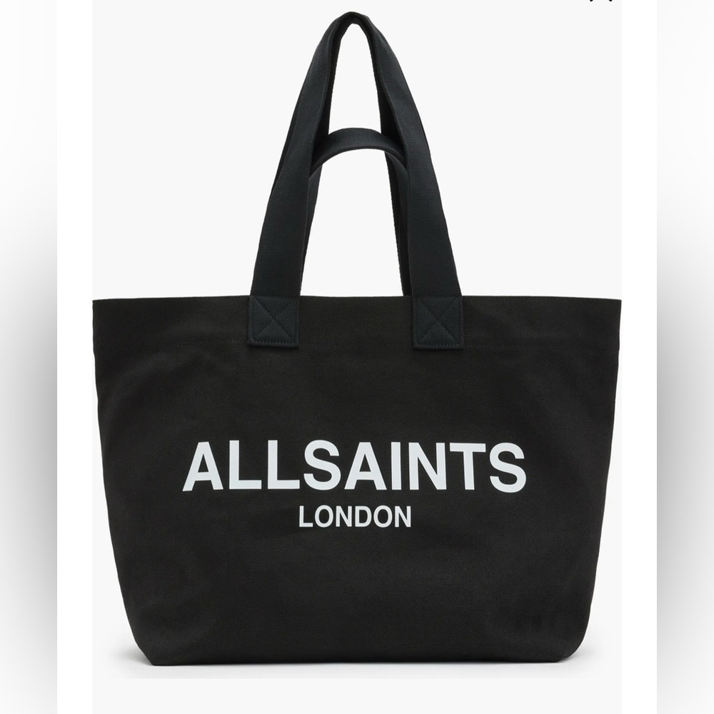 ALL SAINTS Acari Tote Bag. Canvas. New. Black